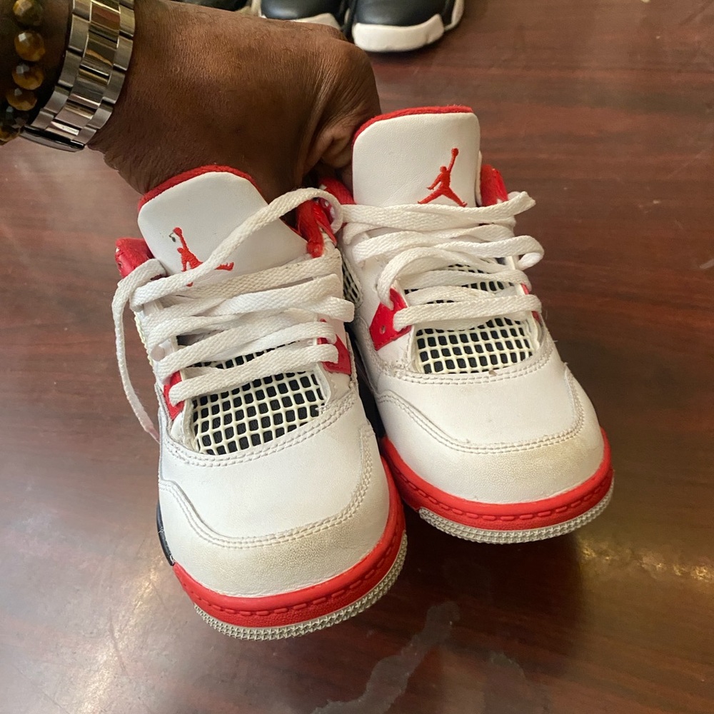Jordan White and Red Sneakers Classic Air Design